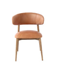 Milo Hazelnut Modern Leather Dining Chair-2