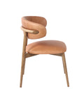 Milo Hazelnut Modern Leather Dining Chair-3