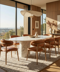 Milo Hazelnut Modern Leather Dining Chair