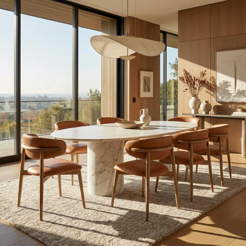 Milo Hazelnut Modern Leather Dining Chair