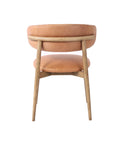 Milo Hazelnut Modern Leather Dining Chair-5