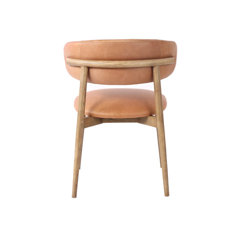Milo Hazelnut Modern Leather Dining Chair-5
