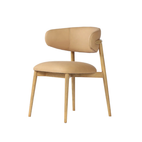 Milo Nude Modern Leather Dining Chair-1