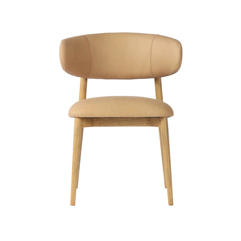 Milo Nude Modern Leather Dining Chair-2
