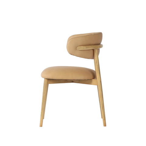 Milo Nude Modern Leather Dining Chair-3