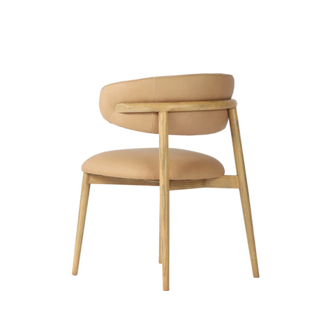 Milo Nude Modern Leather Dining Chair-4