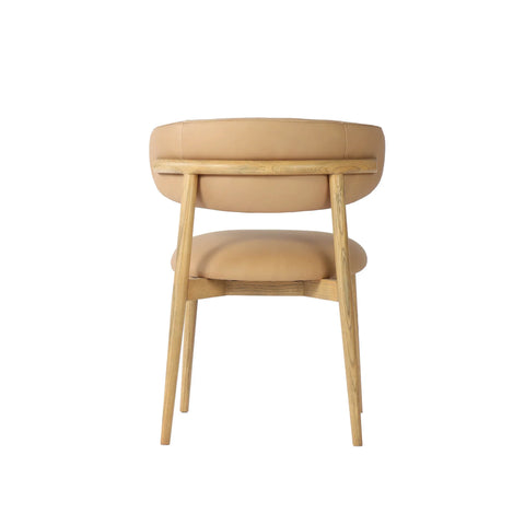 Milo Nude Modern Leather Dining Chair-5