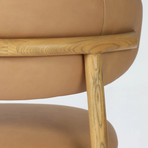 Milo Nude Modern Leather Dining Chair-6