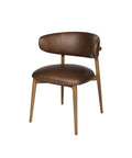 Milo Vintage Mocha Modern Leather Dining Chair-1