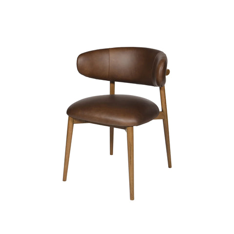 Milo Vintage Mocha Modern Leather Dining Chair-1