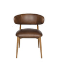 Milo Vintage Mocha Modern Leather Dining Chair-2