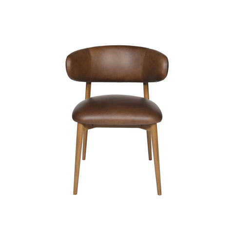 Milo Vintage Mocha Modern Leather Dining Chair-2