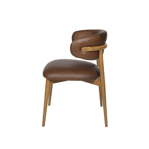 Milo Vintage Mocha Modern Leather Dining Chair-3