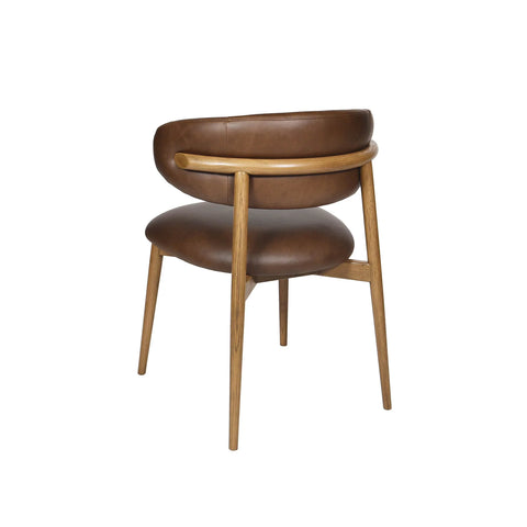 Milo Vintage Mocha Modern Leather Dining Chair-4