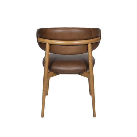 Milo Vintage Mocha Modern Leather Dining Chair-5