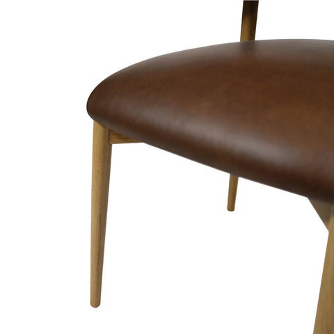 Milo Vintage Mocha Modern Leather Dining Chair-6