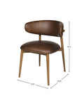 Milo Vintage Mocha Modern Leather Dining Chair-7