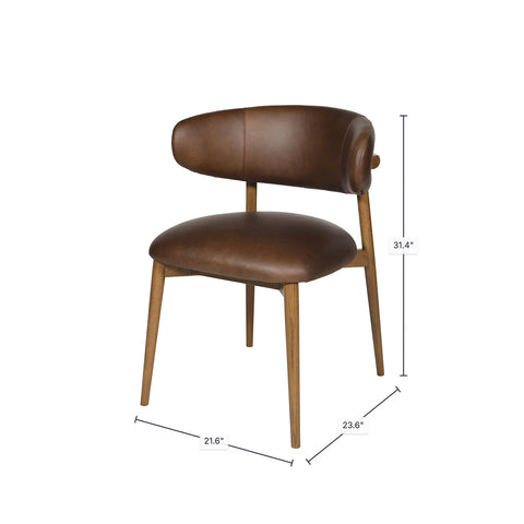 Milo Vintage Mocha Modern Leather Dining Chair-7