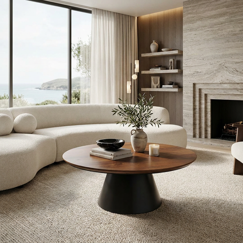 Mitchell Medium Brown Mango Wood Coffee Table - Mercana