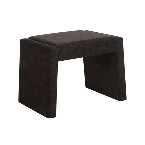 Moita Black Chenille Accent Stool-2