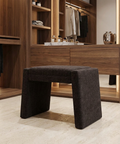 Moita Black Chenille Accent Stool