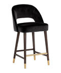 Monae Black Modern Upholstered Counter Stool-1