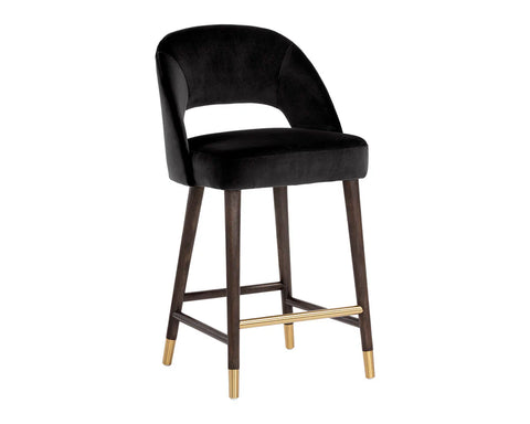 Monae Black Modern Upholstered Counter Stool-1
