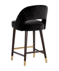 Monae Black Modern Upholstered Counter Stool-2