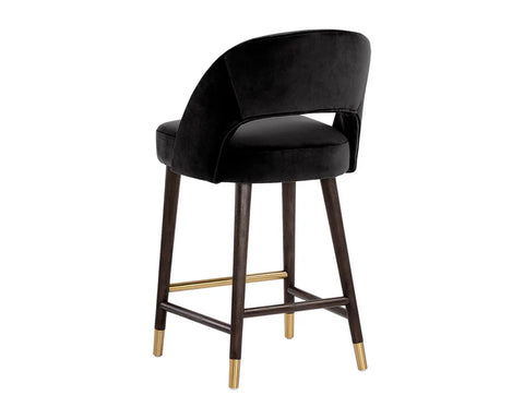 Monae Black Modern Upholstered Counter Stool-2