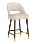 Monae Cream Modern Faux Leather Counter Stool -1