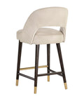 Monae Cream Modern Faux Leather Counter Stool -2