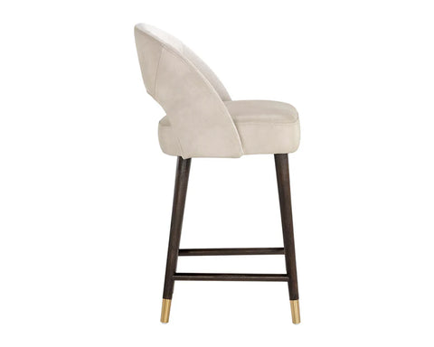 Monae Cream Modern Faux Leather Counter Stool -3