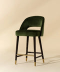 Monae Moss Modern Velvet Counter Stool-1