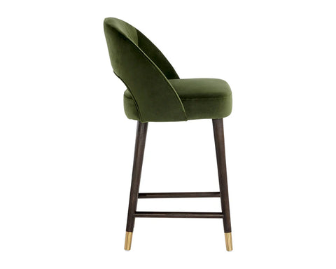 Monae Moss Modern Velvet Counter Stool-5