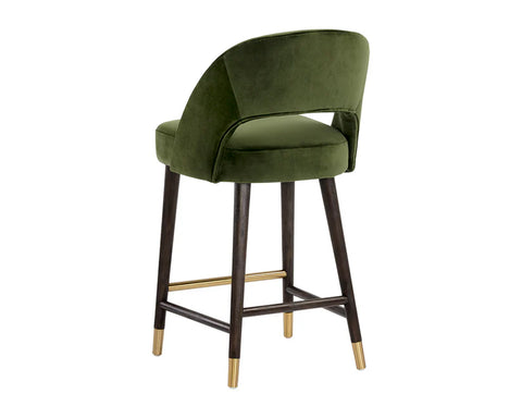 Monae Moss Modern Velvet Counter Stool-6