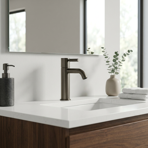 Montebello Brushed Black Chrome Single Hole Bathroom Faucet
