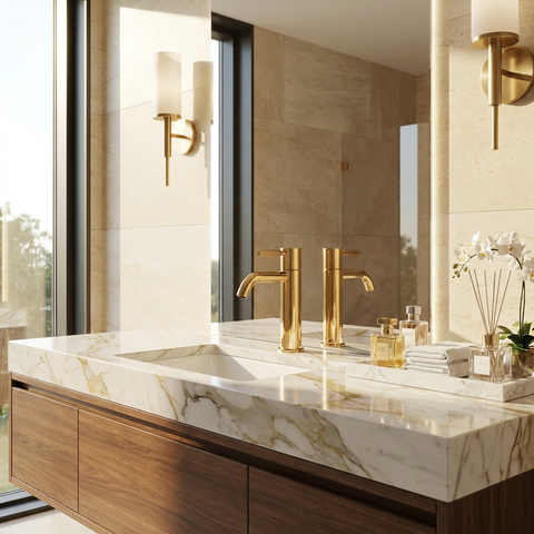 Montebello Polished Gold Single Hole Bathroom Faucet