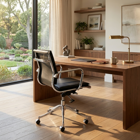 Morgan Onyx Faux Leather Office Chair