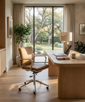 Morgan Tan Faux Leather Office Chair-1