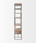 Morris Black Metal & Solid Mango Wood 6 Tier Shelving Unit-2