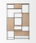 Morris Black Metal & Solid Mango Wood 6 Tier Shelving Unit-3