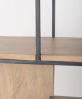 Morris Black Metal & Solid Mango Wood 6 Tier Shelving Unit-5