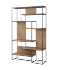 Morris Black Metal & Solid Mango Wood 6 Tier Shelving Unit-6