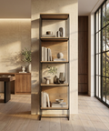 Morris Black Metal & Solid Mango Wood Shelving Unit 