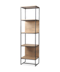 Morris Black Metal & Solid Mango Wood Shelving Unit -1