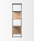 Morris Black Metal & Solid Mango Wood Shelving Unit -2