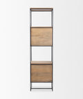 Morris Black Metal & Solid Mango Wood Shelving Unit -4