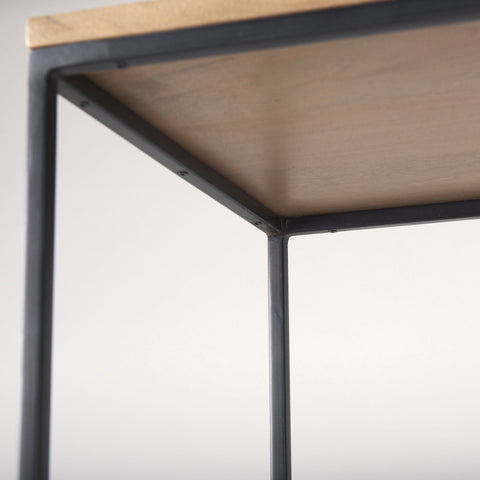 Morris Black Metal & Solid Mango Wood Shelving Unit -6
