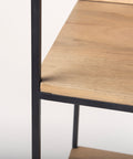 Morris Black Metal & Solid Mango Wood Shelving Unit -7