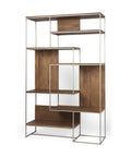 Morris Silver Metal & Solid Mango Wood 6 Tier Shelving Unit -1